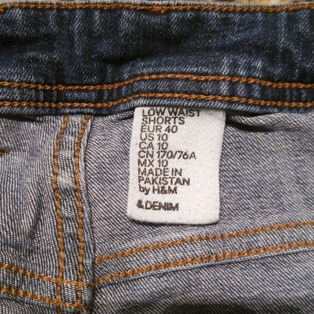H&M Low Waist Denim Shorts Size 10 - Picture 4 of 5